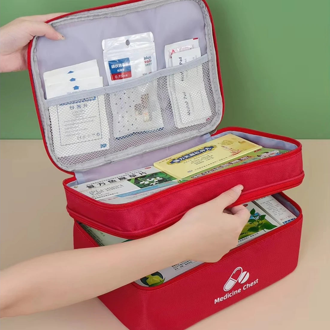 Grande Trousse Médicale de Voyage à Double Compartiment