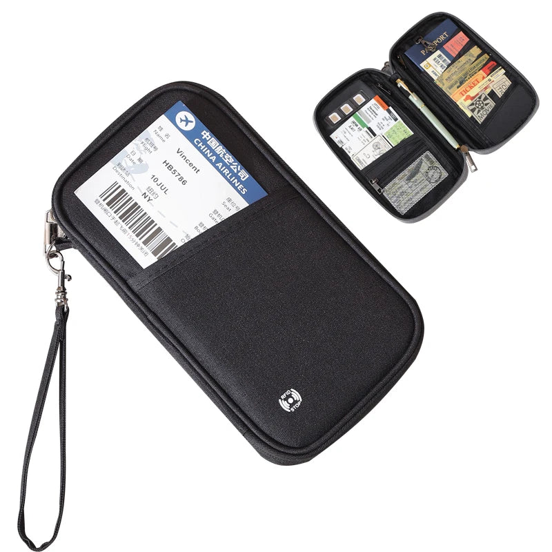 Porte-Passeport de Voyage RFID Anti-Vol en Polyester