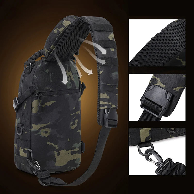 Sac bandoulière tactique homme nylon imperméable 18cm