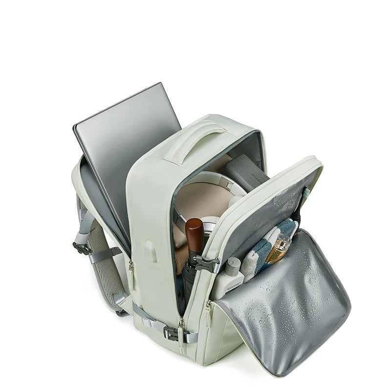 Sac à Dos de Voyage Unisexe – Grande Capacité, Compartiment Chaussures et Port USB