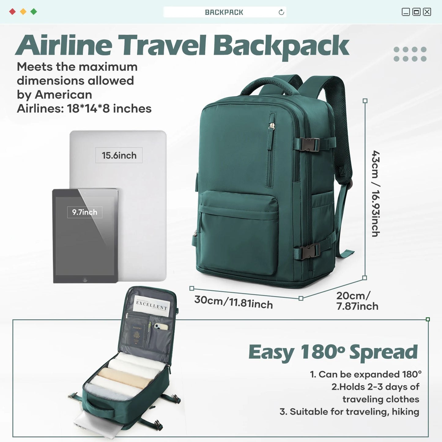 Sac Cabine 20–35L Voyage & Ordinateur