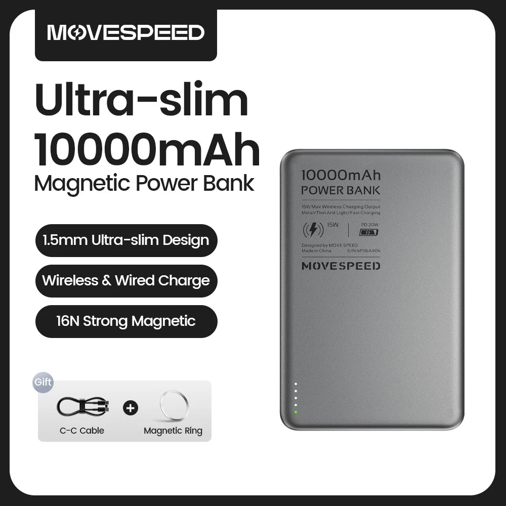 MOVESPEED S10 Slim Magnetic Power Bank 10000mAh