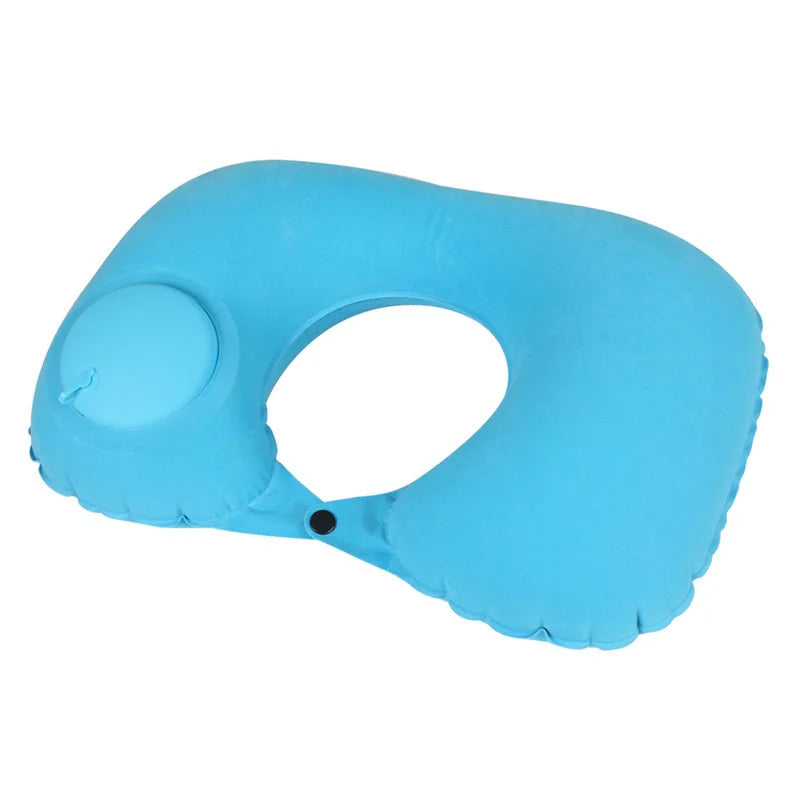 Coussin de voyage gonflable en U ultra léger et portable avec support cervical