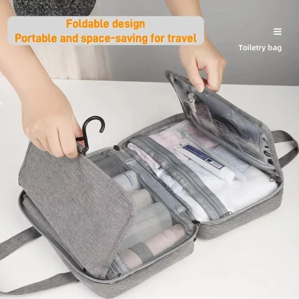 Trousse de toilette pliable en polyester imperméable