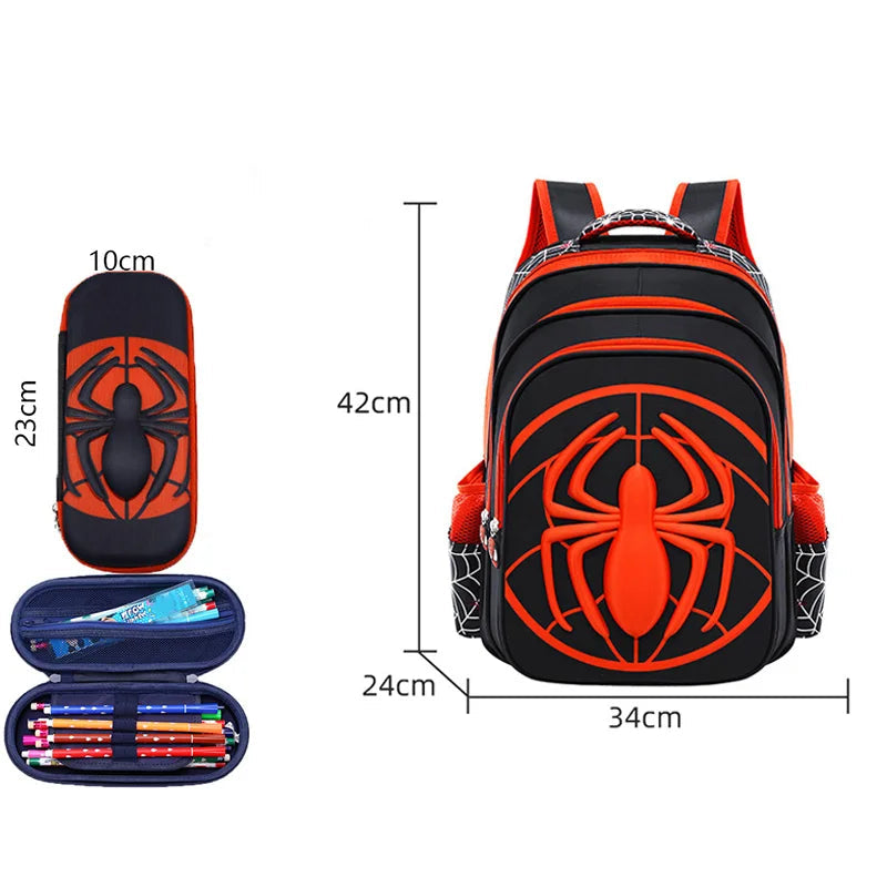 Sac à dos enfant Spider waterproof avec trousse assortie