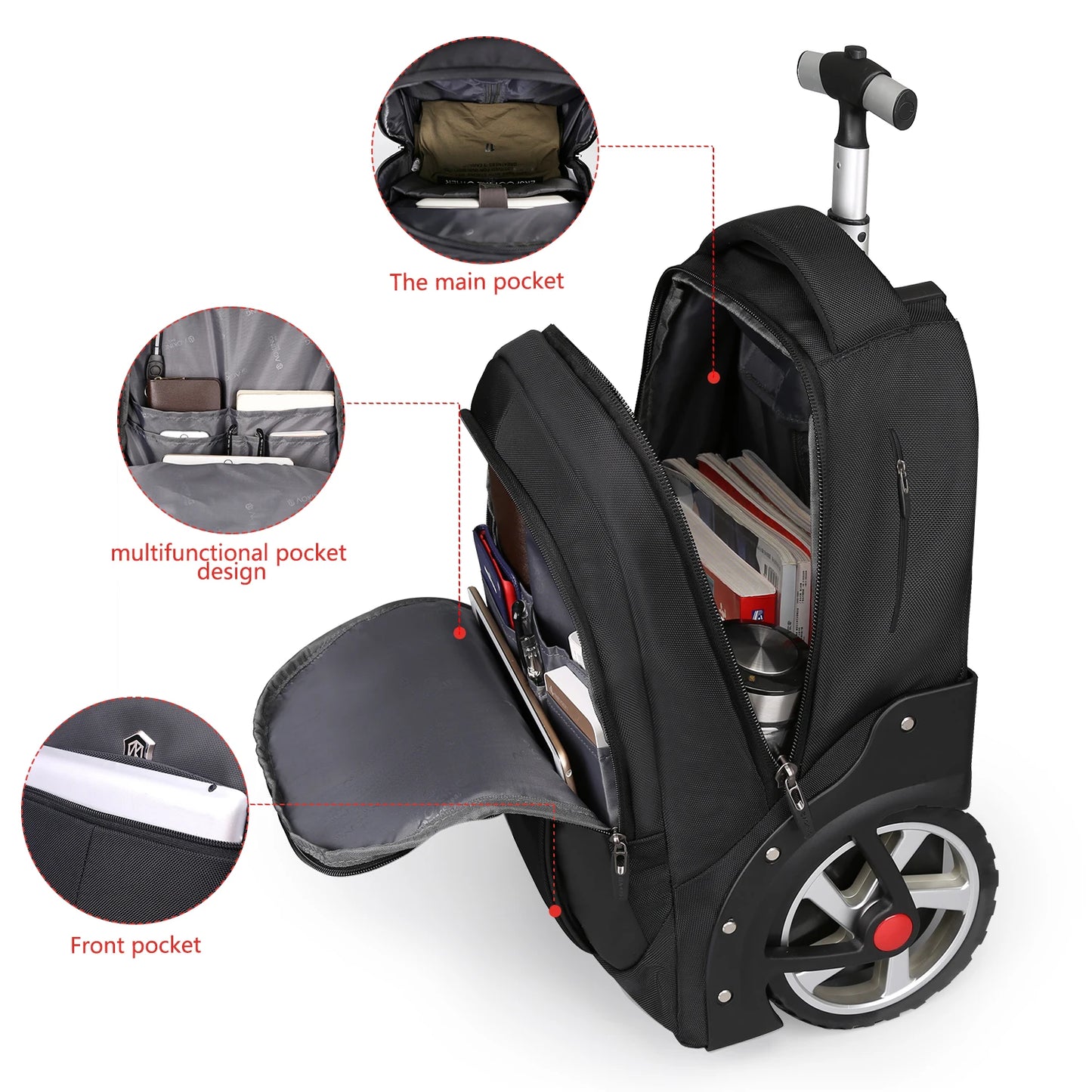 Sac à Dos Trolley 20’’ avec roulettes et compartiment PC