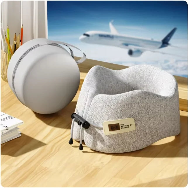 Coussin de voyage pliable en mousse mémoire U-Shape avec housse premium