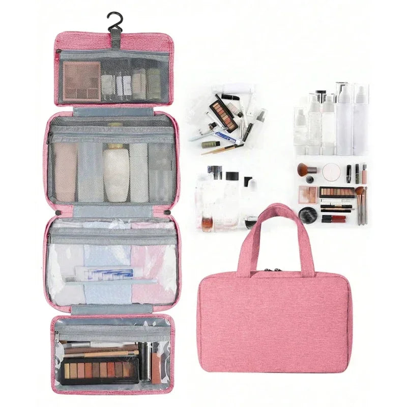 Trousse de toilette suspendue étanche en polyester multi-compartiments