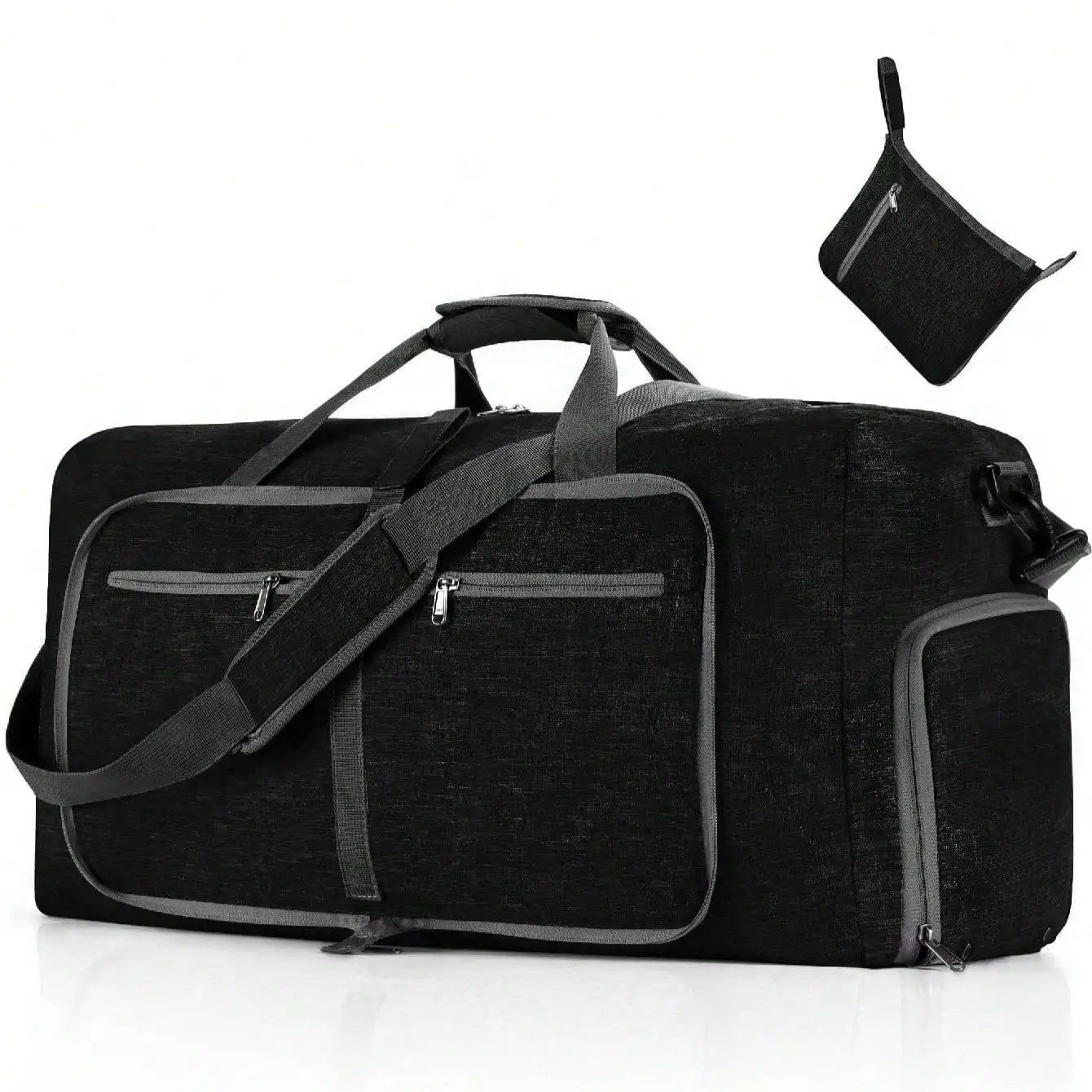 Sac de voyage pliable 65L en polyester avec compartiment chaussures