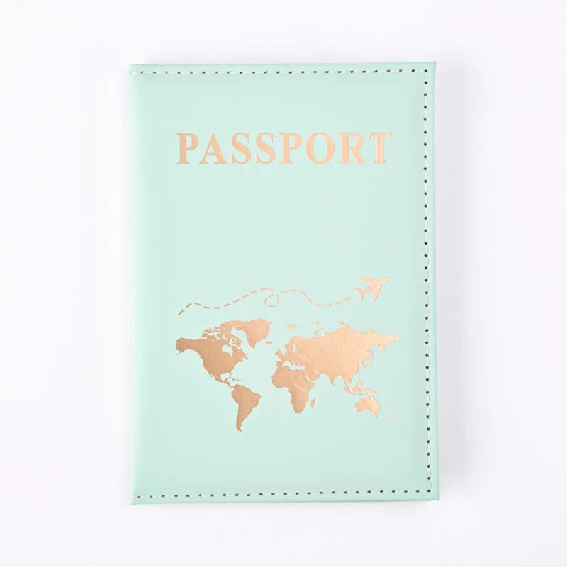 Étui Passeport PU Cuir Motif Monde – Protection Élégante Voyage