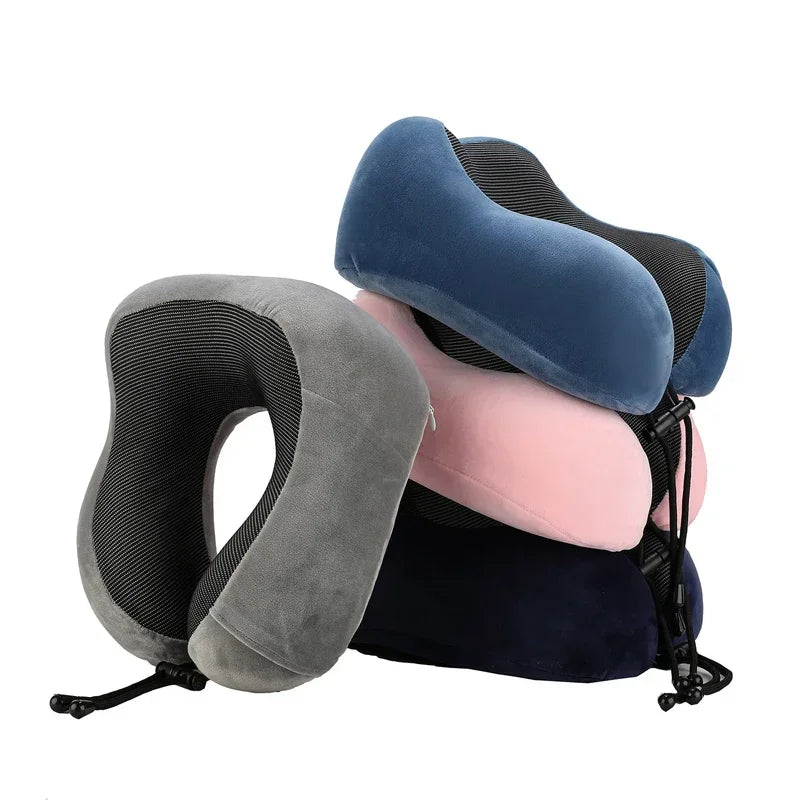 Coussin de voyage en mousse mémoire forme U avec soutien cervical et confort aérien