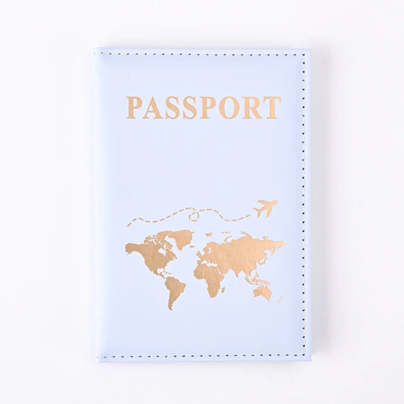 Étui Passeport PU Cuir Motif Monde – Protection Élégante Voyage