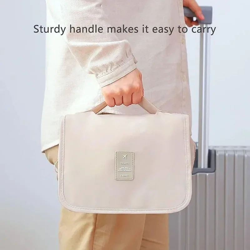 Trousse de Toilette Suspendue en Polyester Imperméable – Multi-compartiments Voyage & Salle de Bain