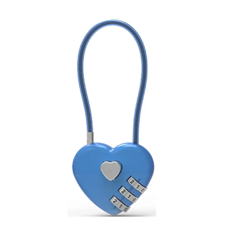 Cadenas Cœur à Code 3 Chiffres en Alliage de Zinc – Style Élégant et Sécurisé