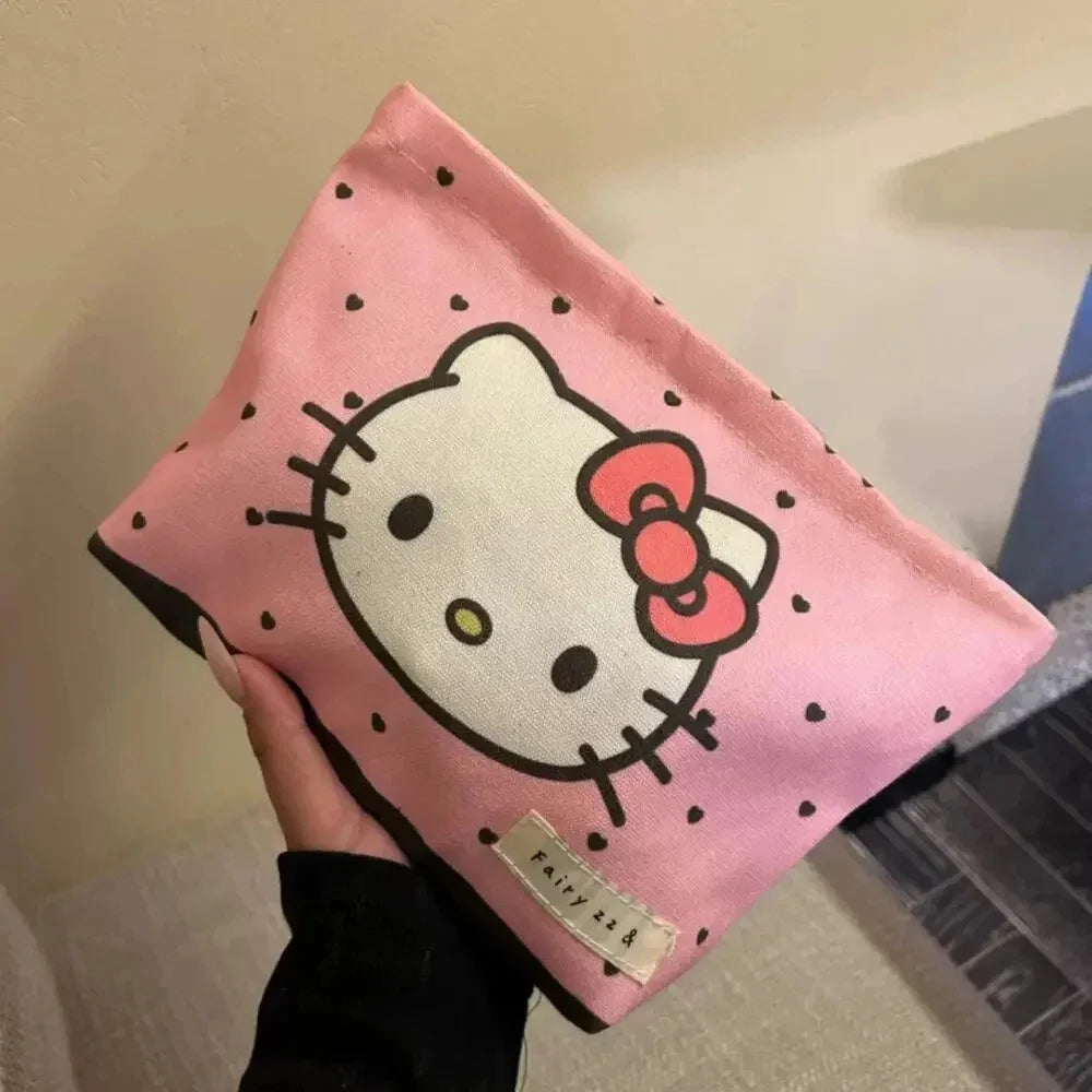Trousse de toilette enfant Hello Kitty en toile rose