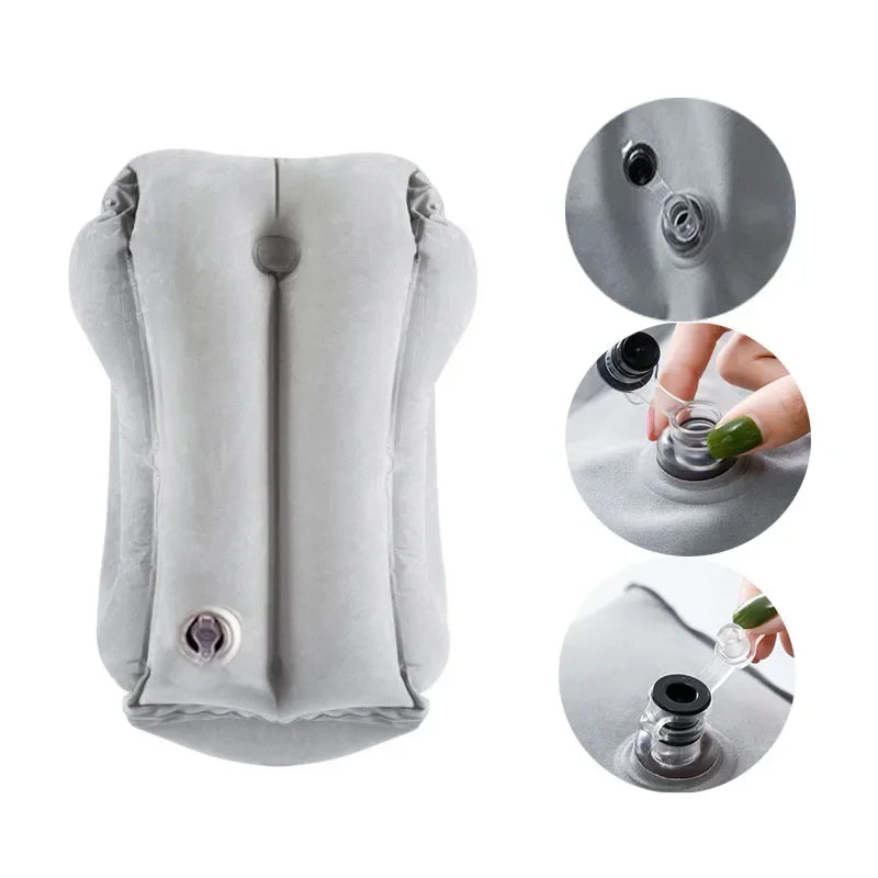 Coussin de voyage gonflable avec support menton