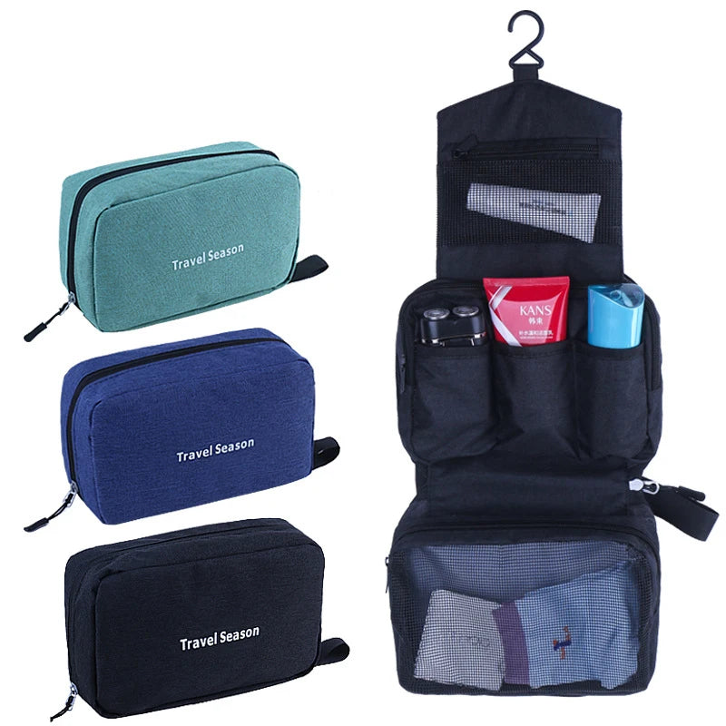Trousse de toilette suspendue en nylon imperméable compacte