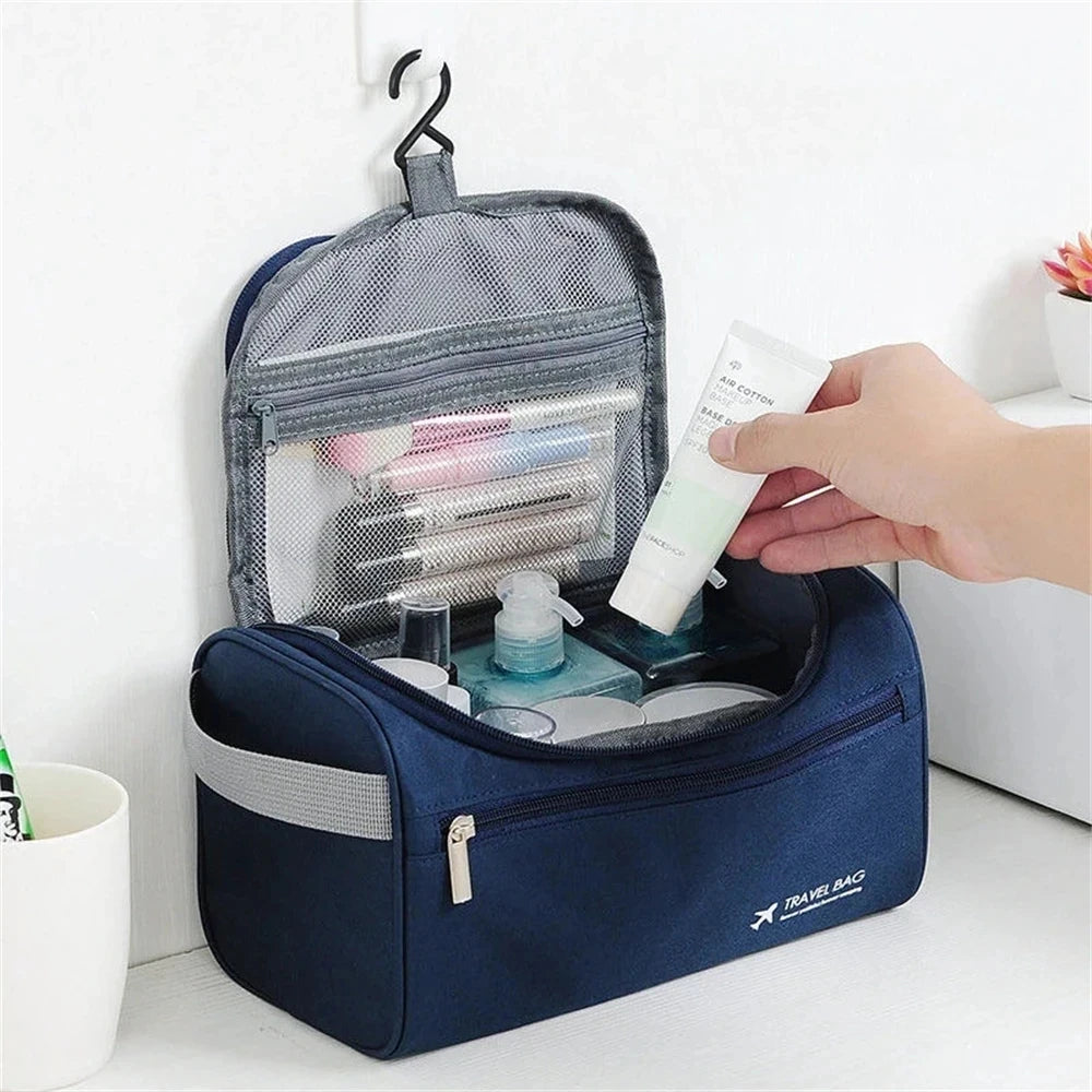 Trousse de toilette suspendue en toile imperméable avec crochet