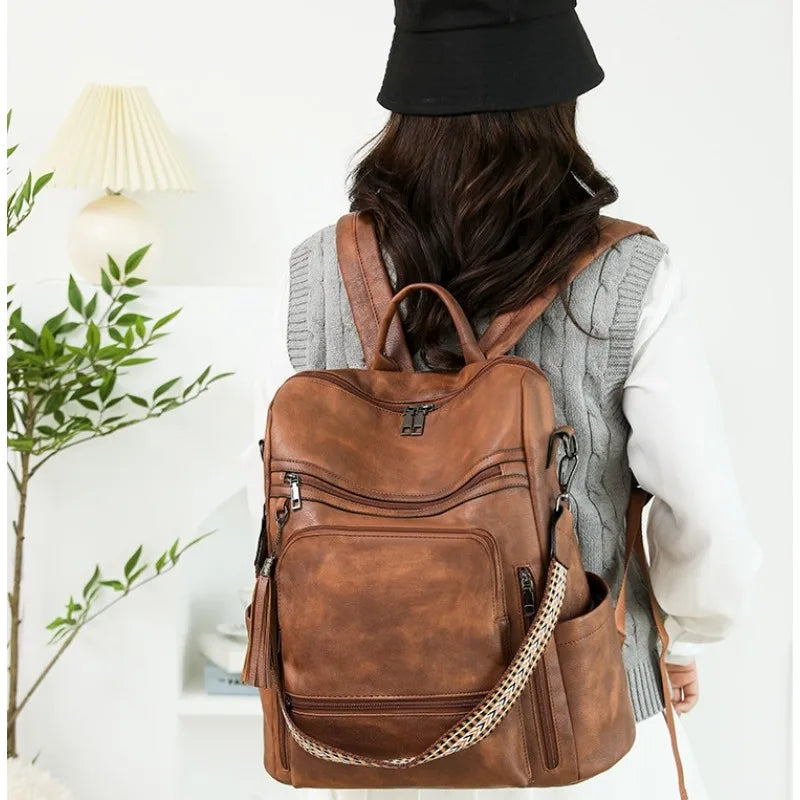 Sac à dos business rétro en cuir PU
