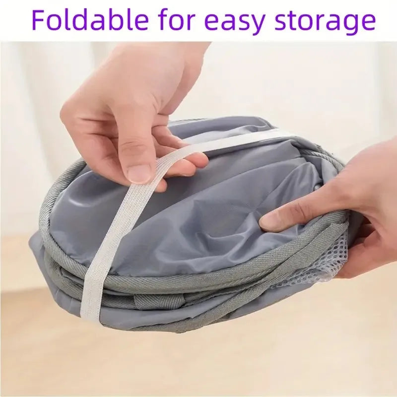Panier à Linge Pliable en Maille avec Poignées – Grand Format 76L