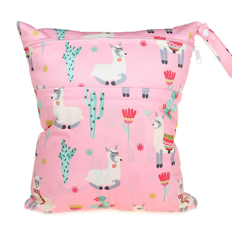 Sac bébé étanche réutilisable deux compartiments rangement couches et vêtements