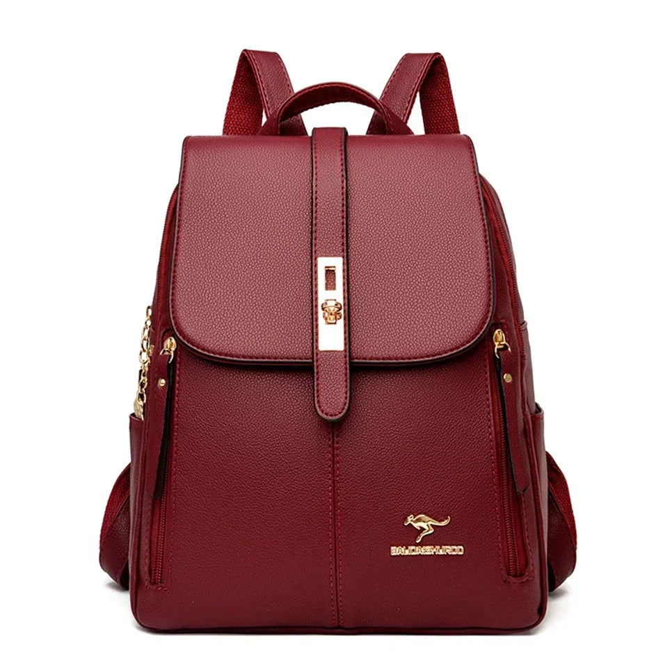 Sac à dos femme grande capacité en cuir microfibre