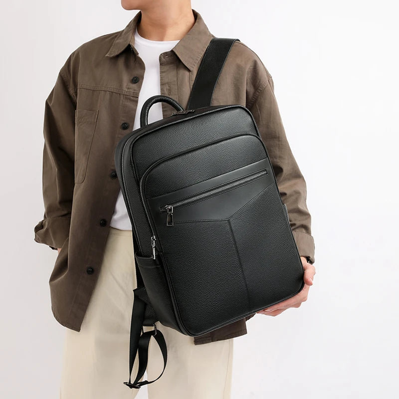 Sac à dos minimaliste en cuir véritable