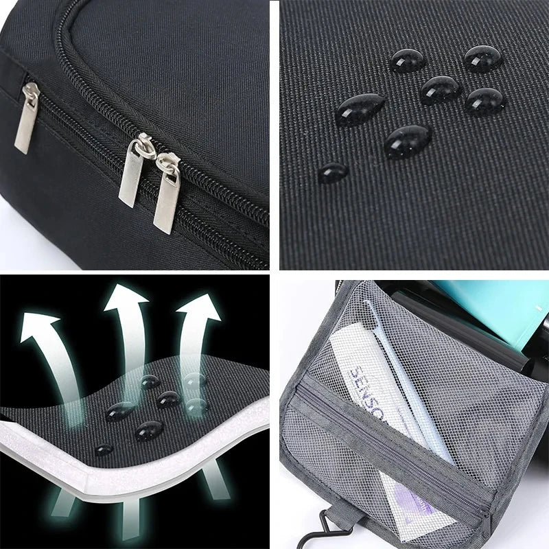 Trousse de toilette suspendue en toile imperméable avec crochet