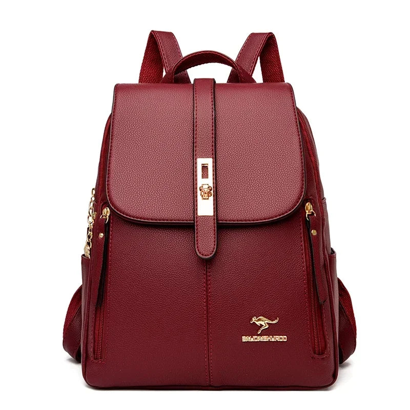 Sac à dos femme grande capacité en cuir microfibre