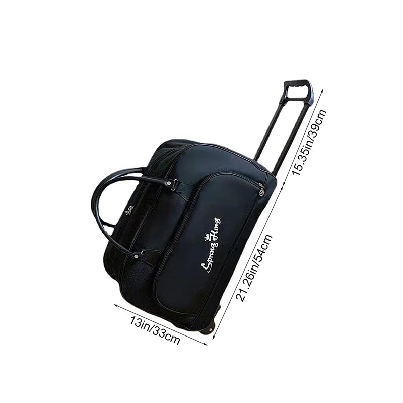 Sac de Voyage Trolley Imperméable à Roulettes en Denim