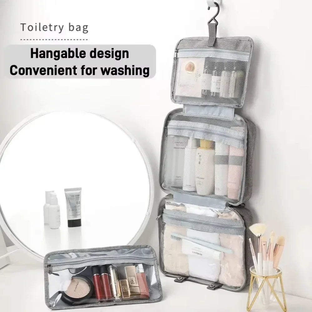 Trousse de toilette pliable en polyester imperméable
