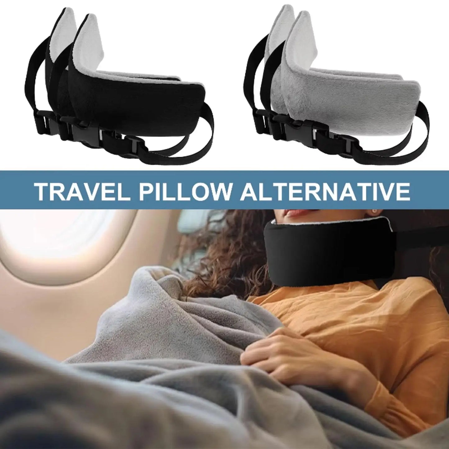 Appui-tête de voyage ajustable en flanelle alternative au coussin classique