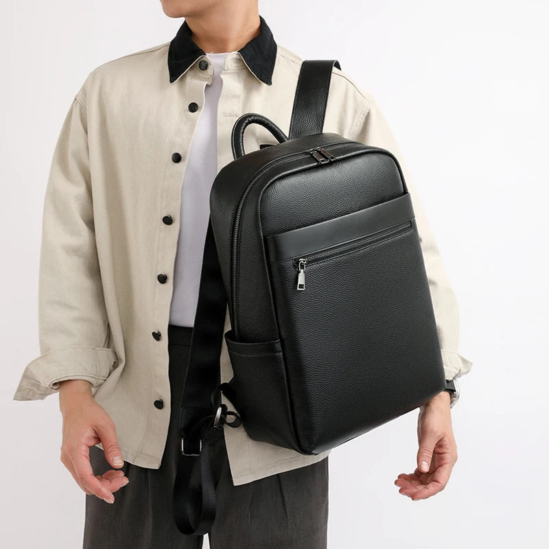 Sac à dos minimaliste en cuir véritable