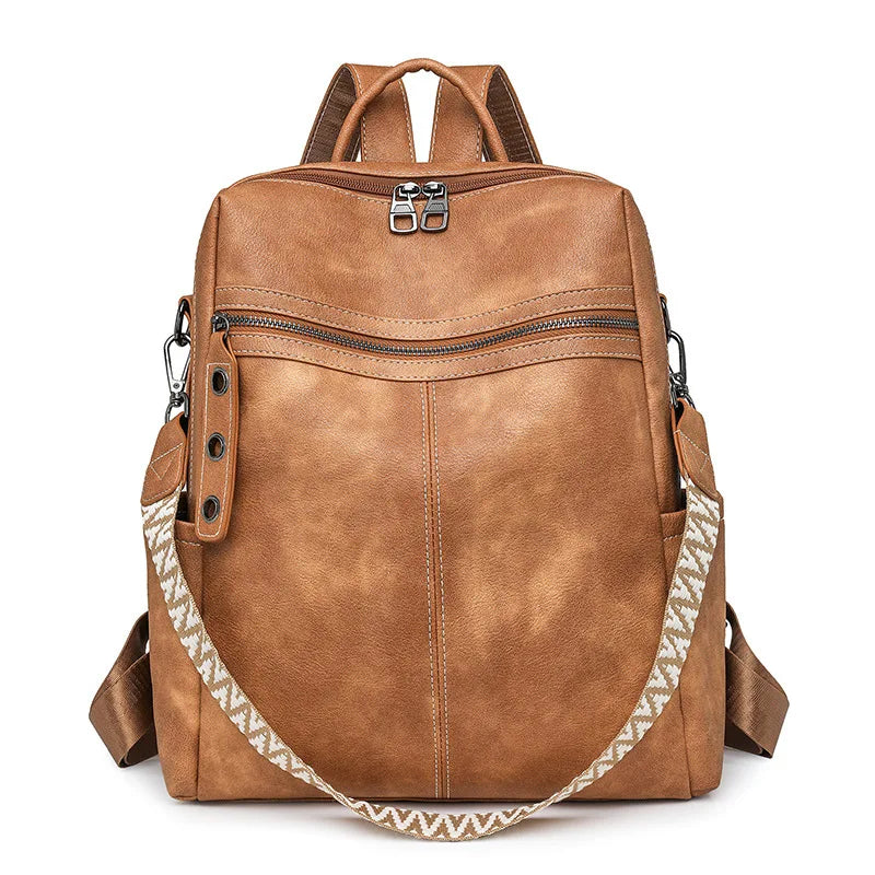 Sac à dos de voyage rétro en cuir PU imperméable