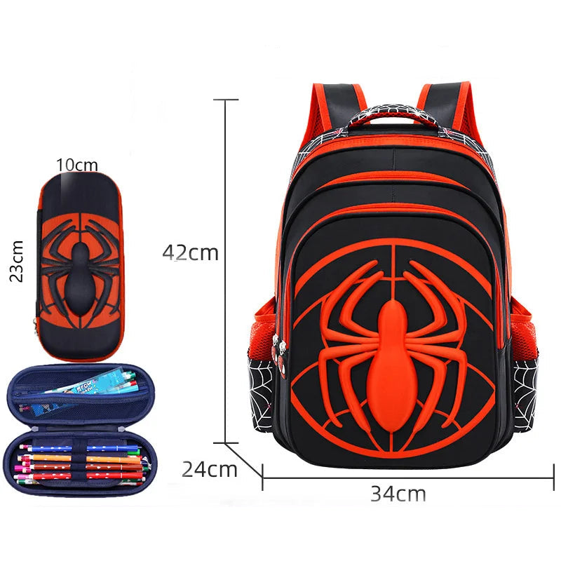 Sac à dos enfant Spider waterproof avec trousse assortie