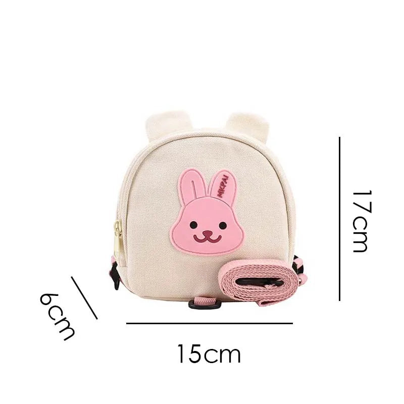 Sac à dos enfant en toile ours et lapin anti perte