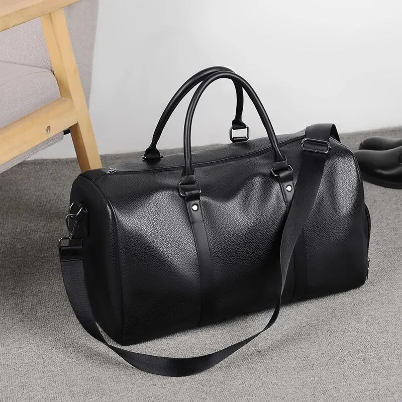 Sac de Voyage Homme Cuir PU Imperméable Grande Capacité