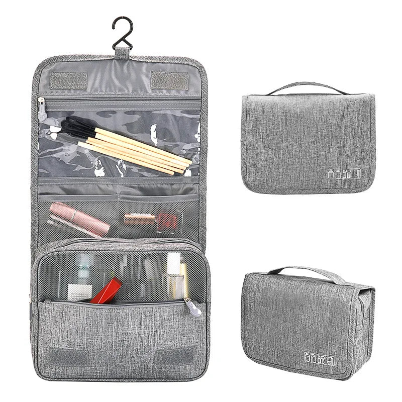 Sac de toilette suspendu en Oxford – Grande capacité et design imperméable