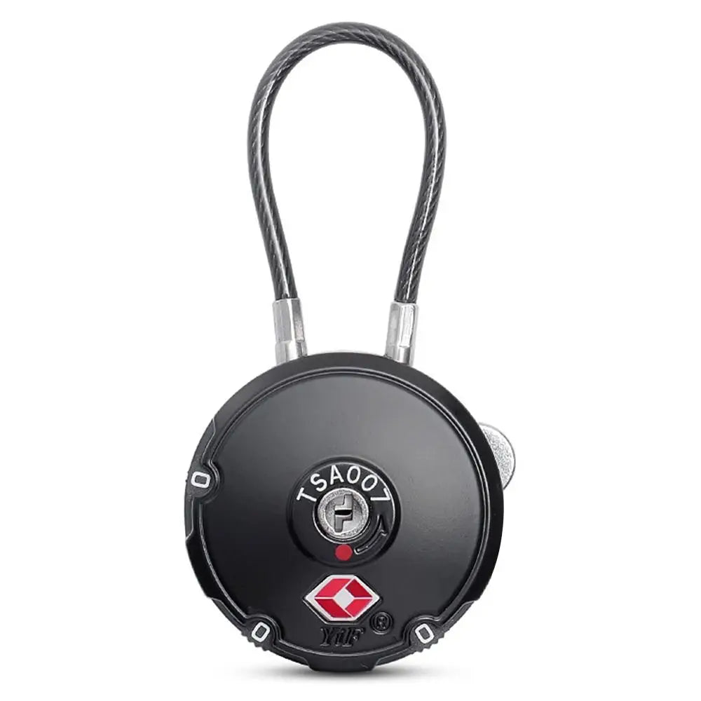 Cadenas TSA Rond 3 Chiffres avec Câble – Sécurité et Style Compact