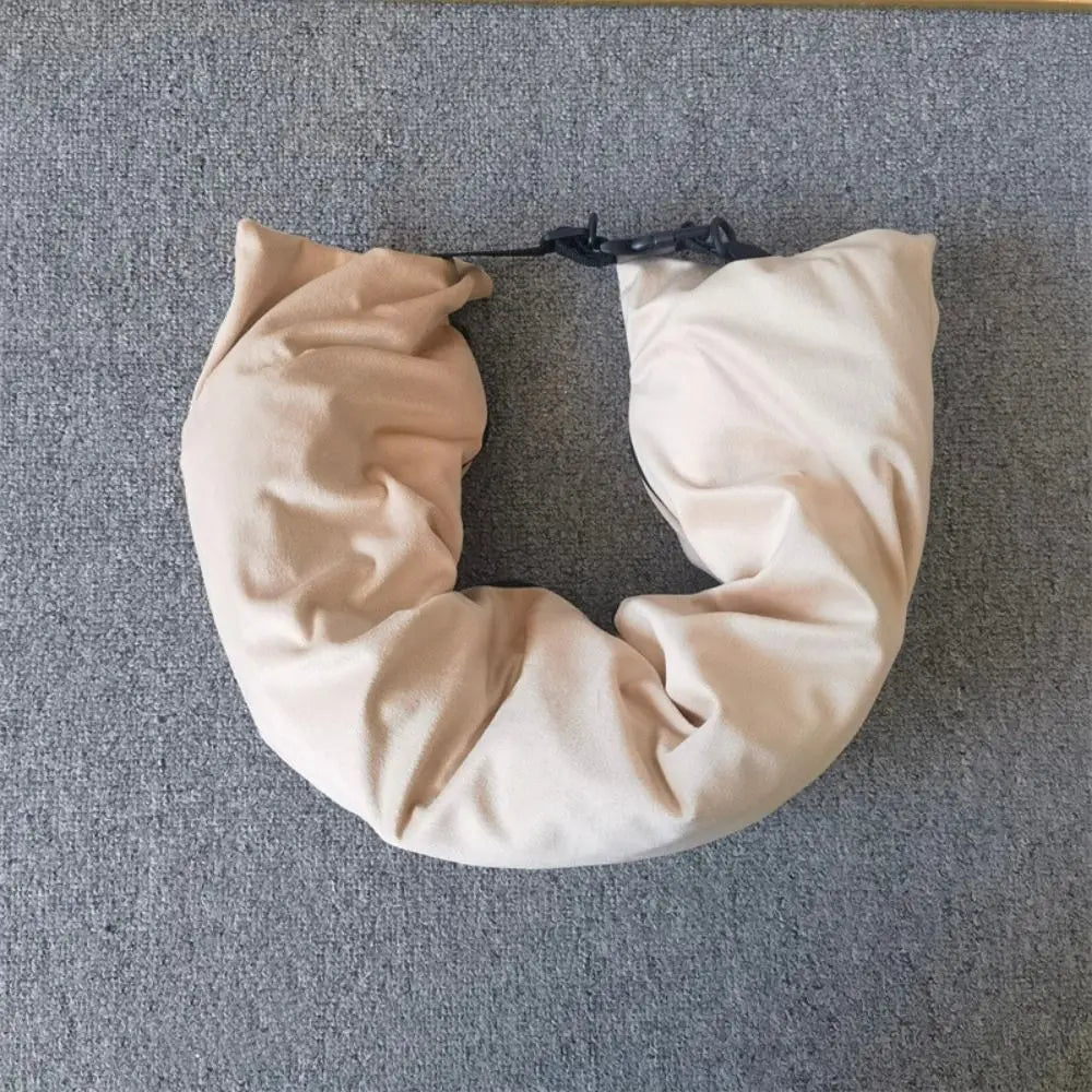 Oreiller de voyage remplissable en tissu lycra avec sac de transport