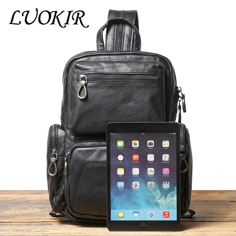 Sac à dos compact en cuir véritable