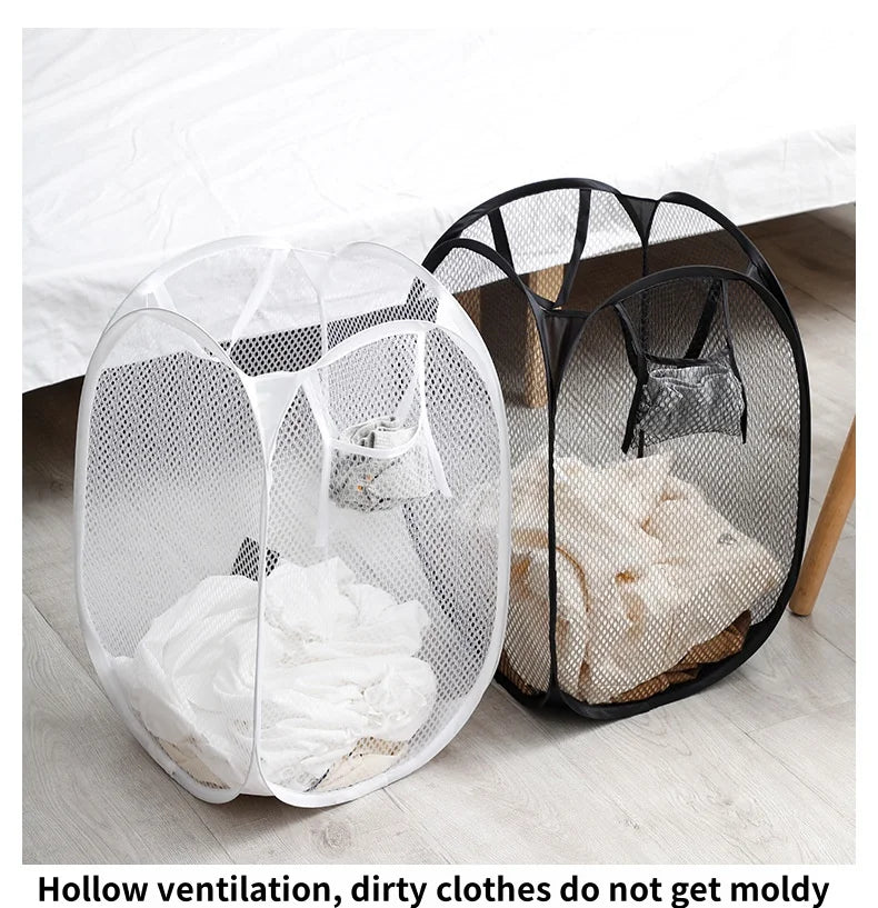 Panier à Linge Pliable en Maille Respirante - Grande Capacité