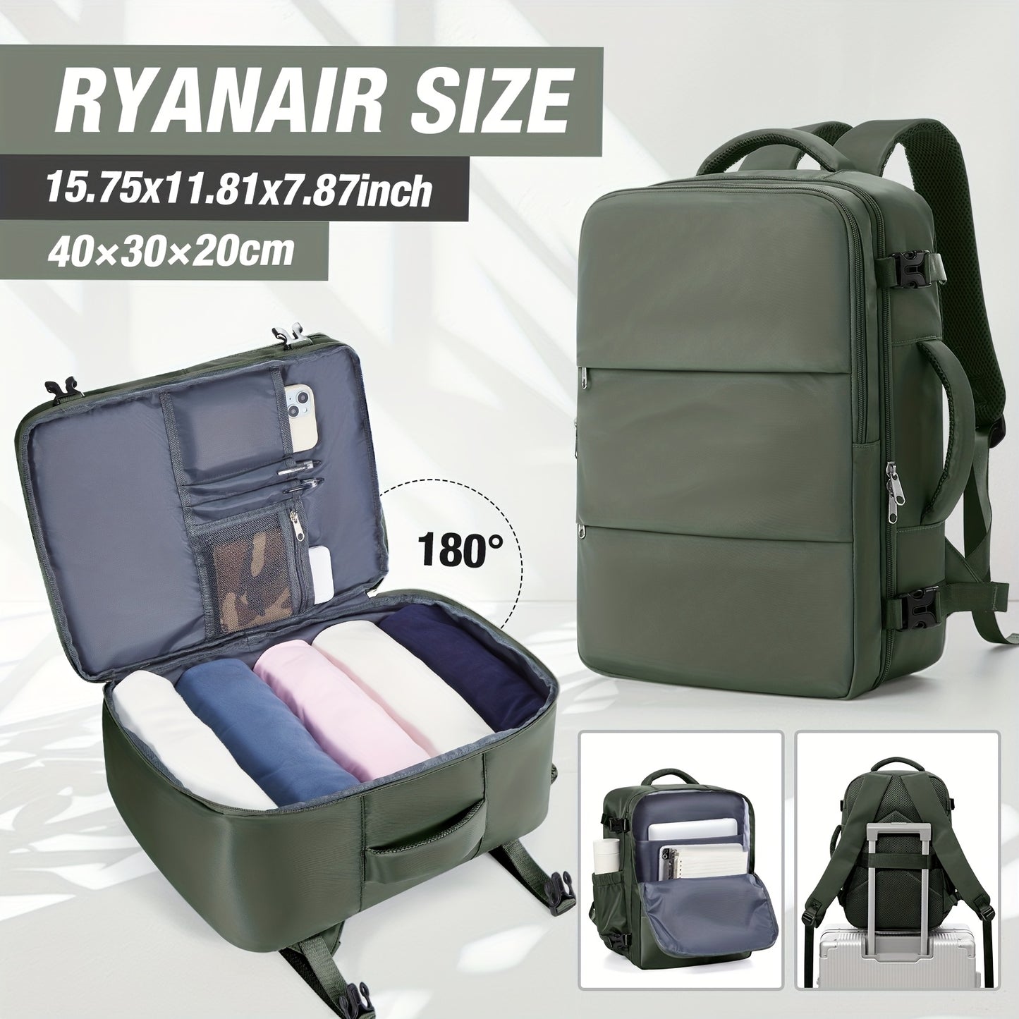 Sac à Dos Cabine Ryanair 40×30×20 – Bagage Sous-siège Multifonction