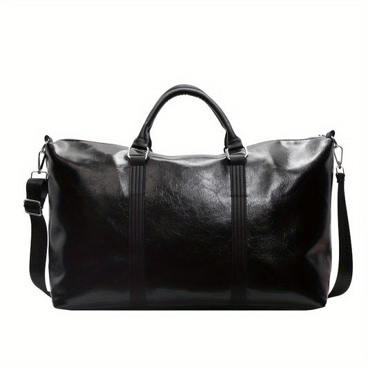 Sac de sport en cuir synthétique pour le sport, allure vintage — détail de la matière : cuir synthétique