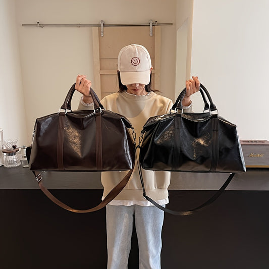 Sac de sport en cuir synthétique pour le sport, allure vintage