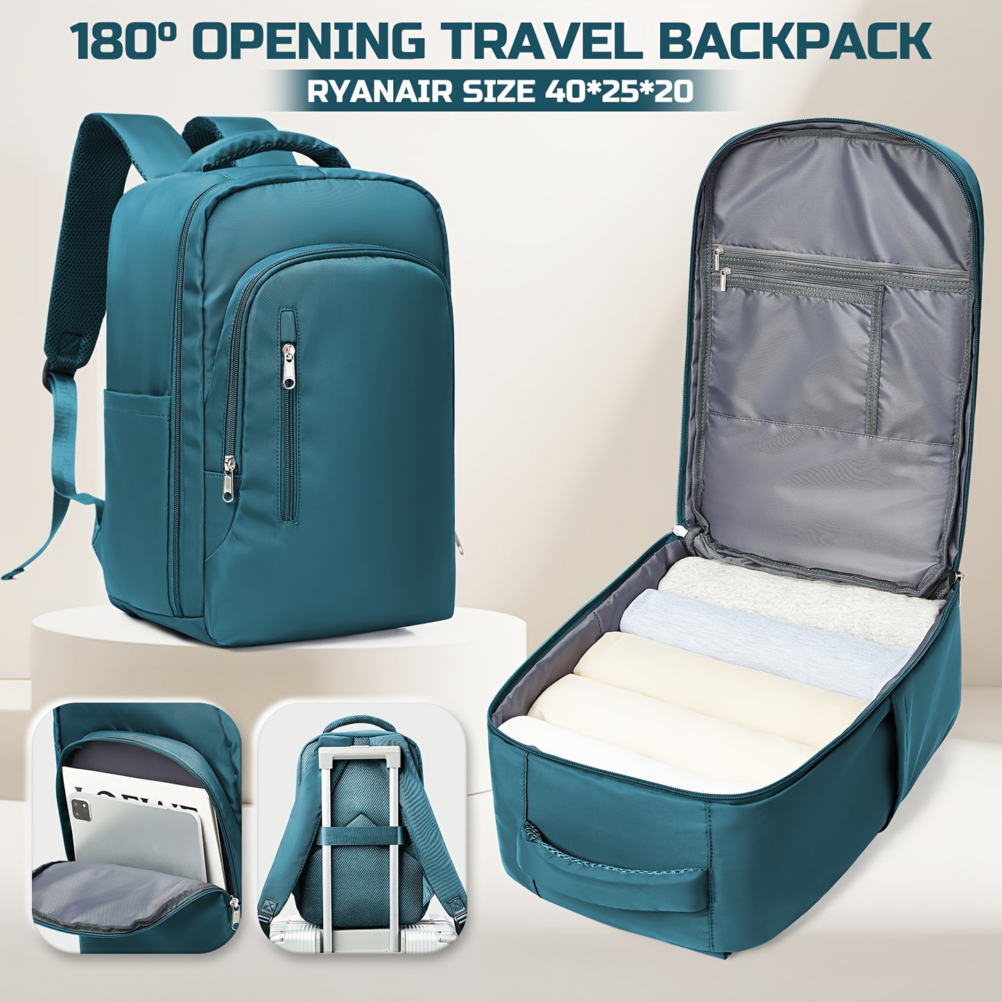 Sac à Dos de Voyage 40×20×25 cm – Compartiment Ordinateur & Multiples Poches