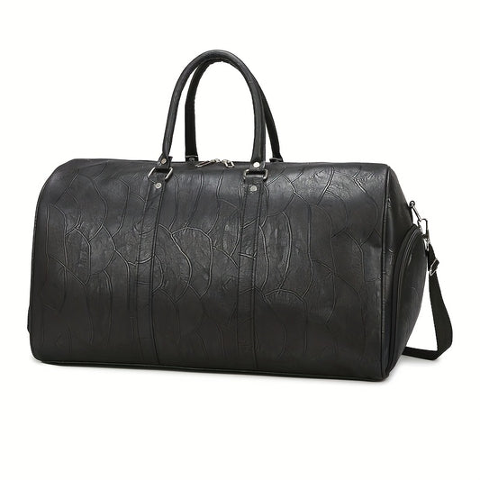 Sac de sport en cuir synthétique pour le sport, compartiment chaussures — détail de la matière : cuir synthétique
