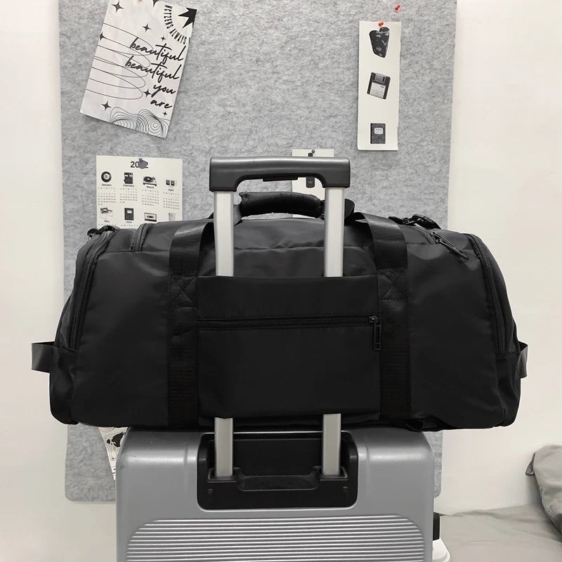 Sac de voyage en nylon imperméable avec compartiment chaussures