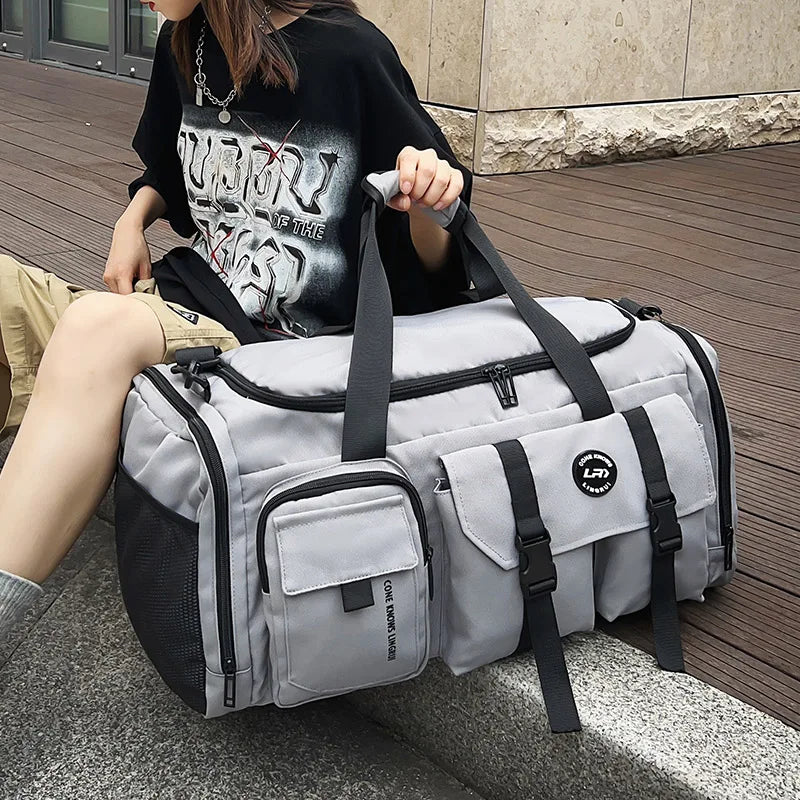 Sac de voyage en nylon imperméable avec compartiment chaussures