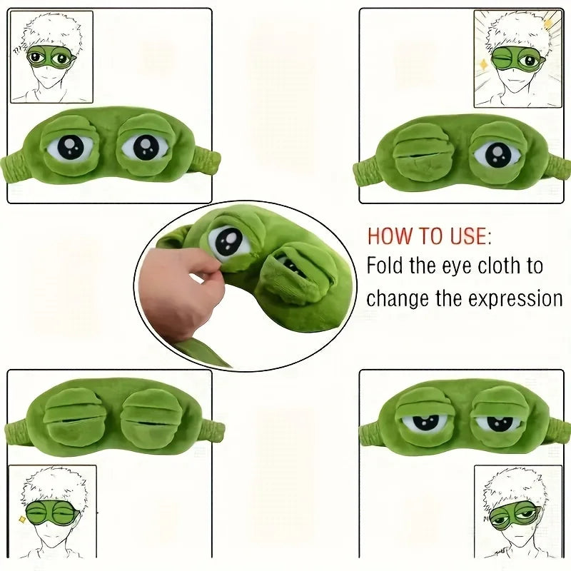 Masque de Nuit Grenouille 3D Doux et Amusant